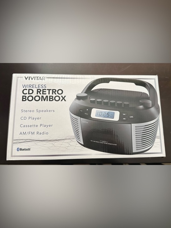 Vivitar Other - Vivitar Wireless Black and Silver CD Retro Boombox